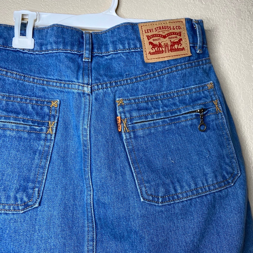 Orange tan Levi jean skirt